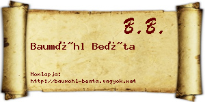 Baumöhl Beáta névjegykártya
